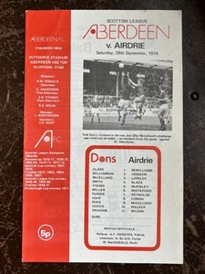 Aberdeen v Airdrie - Scottish League - 28th September 1974 - Picture 1 of 2