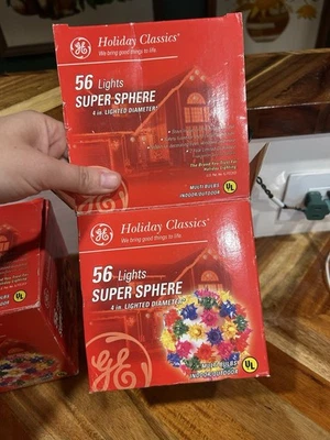 2 Brand New Boxes GE Holiday Classics 56-Lights Super Sphere light decoration - Image 1 of 3