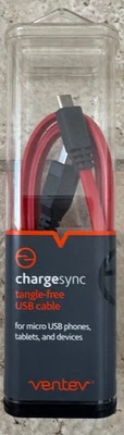 Ventev Chargesync tangle-free USB to Micro Cable 3.3 ft. - Image 1 of 4