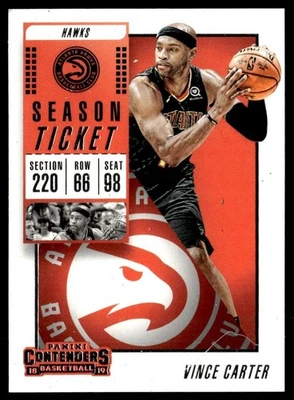 2018-19 Panini Contenders Ticket Vince Carter Atlanta Hawks #22 - Image 1 of 2