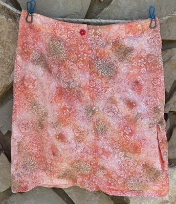 Saia Guide Series tamanho 6 laranja floral 100% algodão bolso de carga 30 x 21 CE - Imagem 1 de 4