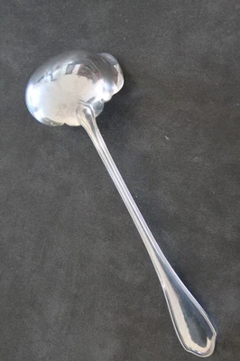 RARE PETITE LOUCHE  CUILLÈRE A SAUCE ANCIENNE EN MÉTAL ARGENTÉ - RAVINET DENFERT - Photo 1/4