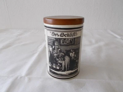 Vintage Dose von KW Dehme Bad Oeynh. mittelalterliches Dekor Keramik 60er Jahre  - Bild 1 von 4