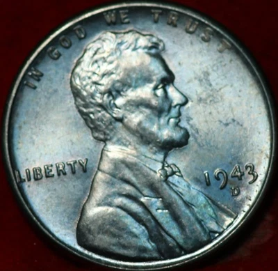 Uncirculated 1943-D Denver Mint Steel Lincoln Wheat Cent - Image 1 of 2