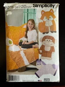 New Simplicity 8278 Rag Fleece Quilt Sewing Pattern - Horse, Monkey, Fox - Picture 1 of 3