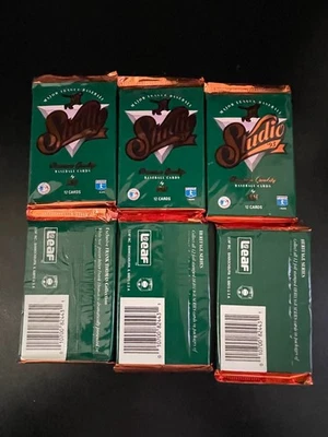 1993 MLB ( 6 ) Leaf Studio Premium Quality Cards - Foil Sealed Packs - Image 1 of 4
