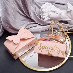50 Stück Rosa Geschenkboxen Hochzeit Party Geschenkboxen Schmetterlingsboxen Süßigkeiten Geschenkbox - Bild 1 von 12