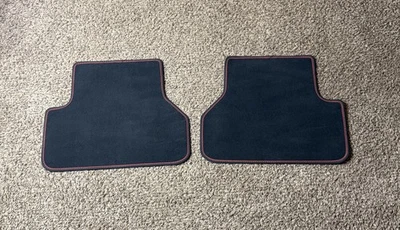 2018-2025 AUDI A4 S4 A5 S5 REAR FLOOR CARPET COVER MATS SET OF 2 OEM Red Stitch  - Image 1 of 4