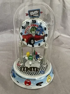 M&M Collectible Anniversary Clock Diner Drive Thru Theme In Box Works Well - Picture 1 of 6