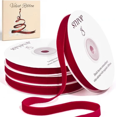 40 Yd Red Velvet Ribbon for Gift Wrapping 3/8" Thick 3/8- 40 Yard,  - Image 1 of 4