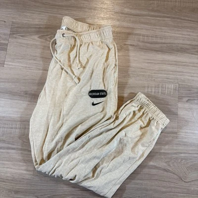Women’s Nike Michigan State Spartans Jogger Lightweight Size M Beige Embroidered - Image 1 of 4