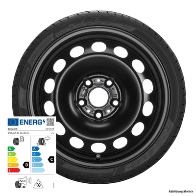 Stahl-Winterkomplettrad 16 Zoll mit Semperit Speed-Grip 5, 195/60 R16 89H, links - Bild 1 von 2