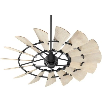 Windmill - 60 Inch Ceiling Fan-Noir Finish-Weathered Oak Blade Color Ceiling Fan - Image 1 of 4