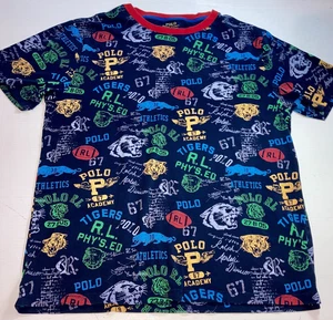 Polo Ralph Lauren Phy's Ed All Over Print T-Shirt Sz Youth XL(18-20)= Mens Sz M - Picture 1 of 7