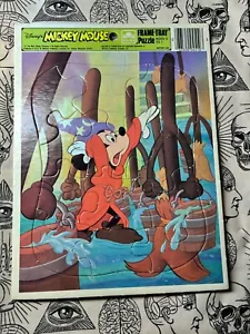 ROMPECABEZAS DE COLECCIÓN DE COLECCIÓN AÑOS 80 CON MARCO DE MAGO MICKEY MOUSE FANTASIA WIZARD MARCO-BANDEJA DE MAGO DE MICKEY MOUSE - Imagen 1 de 2
