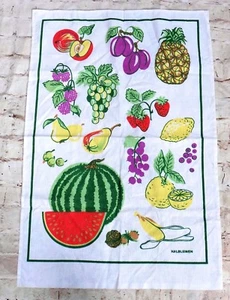 HALBLEINEN German Linen Kitchen Towel Fruits 19 " x 28.5" Strawberry Grapes  - Picture 1 of 5