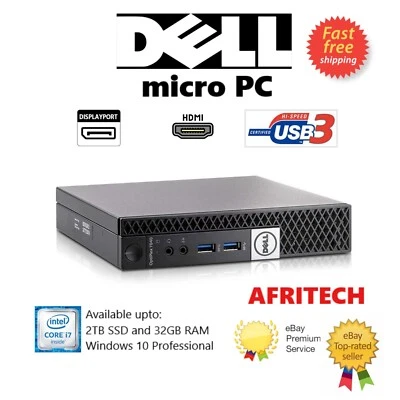 +Win11 Dell 7040m 3040m MicroPC Intel i7-6th 2TB SSD 32GB RAM HDMI WiFi USB3 VAT - Image 1 of 4