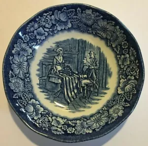 Vintage Liberty Blue Historic Colonial Scenes Betsy Ross Fruit Dessert Bowl 5" - Picture 1 of 4