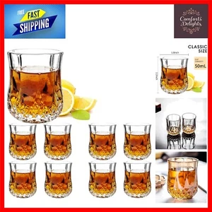 Chic Clear Shot Glass Set of 8, 50ml Heavy Base - Perfect for Celebrations - Picture 1 of 9