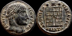 Costantino I Antica moneta imperiale romana FOLLIS (307-337 D.C.). AE 19 mm. #1429 - Foto 1 di 1