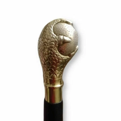 Egg In Eagle Claw Brass Designer Handle Wooden Walking Collectible Handmade Cane - Image 1 of 4