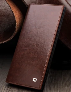 Funda tipo billetera abatible de cuero genuino Qialino para Samsung S22 S23 S24 S25 Ultra - Imagen 1 de 14