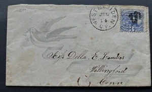 54186 US Stamp 1860's PostCivil War Patriotic Rare Dove / Ribbon Cover Beautiful - Picture 1 of 2
