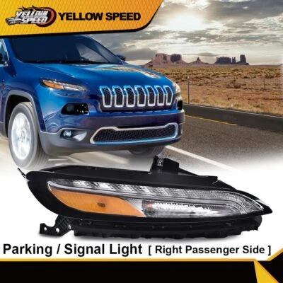 Luz de estacionamiento LED DRL blanca apta para Jeep Cherokee 14-18 intermitente lado derecho Foto 1 de 4