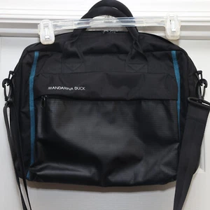 Mandarina Duck Attache Briefcase Black Nylon Laptop Work Shoulder Strap Handles - Photo 1/13