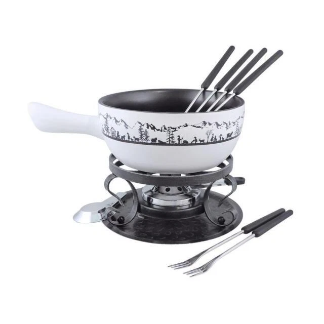 Swissmar Heidi 9-Piece Ceramic Fondue Set