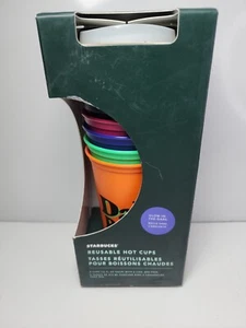 Starbucks Halloween Glow In The Dark 16oz Reusable Hot Cup & Lid 6 Set NEW 2020 - Picture 1 of 5