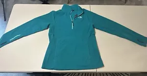 The North Face Women's 1/4 Zip Pullover Fleece Sweater Thumb Hole Size Lg - Picture 1 of 7