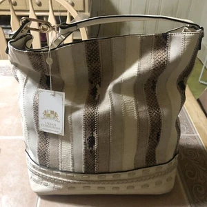 URBAN EXPRESSIONS COLOR BLOCK HOBO, SATCHEL HANDBAG /BEIGE/BRAND NEW/BEAUTIFUL! - Picture 1 of 16