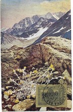 ASERBAIDSCHAN 1923, 15.000R. franked on pictorial side of postcard not travelled