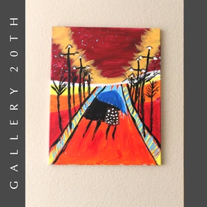 💥SHELTER! SURREALIST ABSTRACT OIL PAINTING! ART EDVARD MUNCH MAX BECKMANN VTG💥 - Picture 1 of 4