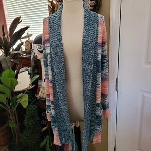 Sundance Anthropologie Long Knit Cardigan Duster Striped XS No Belt - Bild 1 von 8