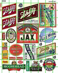 2009 MODERN & VINTAGE BEER SCALE BUILDING ADVERTISING SIGNAGE DAVE'S DECALS - Picture 1 of 3