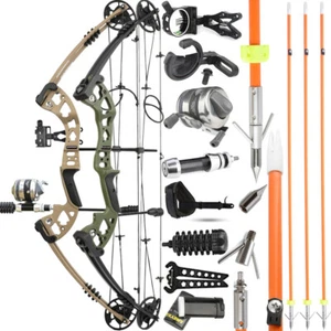 Archery Compound Bow Fishing Set 30-55lbs Bowfishing Reel Shooting Hunting RH LH - Picture 1 of 25