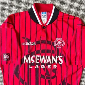 Glasgow Rangers 94/95 Away Jersey Adidas Size M Vintage Football Shirt F/S - Picture 1 of 11