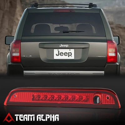 Fits 2007-2017 Jeep Patriot[Chrome/Red]LED Third 3rd Brake Light w/Washer Nozzle - Image 1 of 4