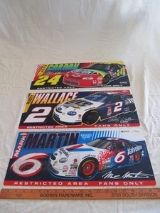 3er Set Kunststoff Emsemble Sport Nascar Wandbehang Schilder. Gordon, Wallace, Martin - Bild 1 von 11