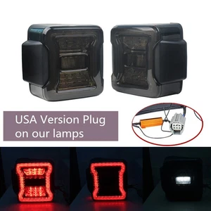 Left & Right Tail Lights LED Brake Turn Lamps For Jeep Wrangler JK 2007-2017 - Picture 1 of 11