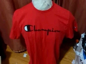 Champion Classic T-Shirt Herren XL Rot/Schwarz Athletic Tee Classic Logo Grafik Neu - Bild 1 von 9
