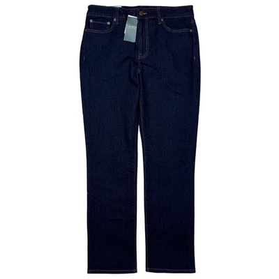 New Lauren Ralph Lauren Jeans Womens Size 8 Premier Straight Curvy Blue Dark - Image 1 of 4