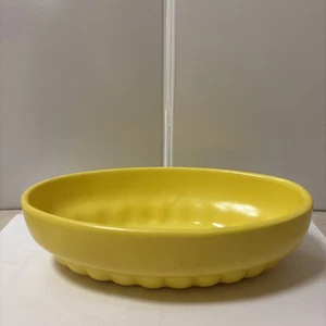 Vintage Haeger USA 73 Pottery Oval Ceramic Console Bowl Yellow - Picture 1 of 5