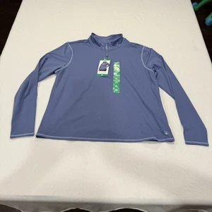 Soybu Damen Active Langarm 1/4 Zip Pullover Oberteil Blau Gr. XL NEU - Bild 1 von 12