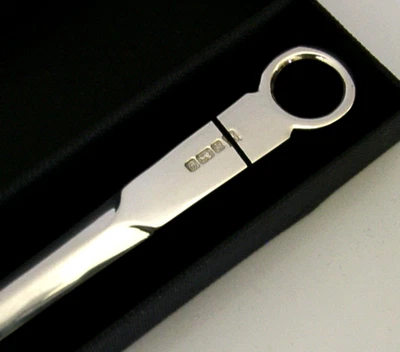 ENGLISH SOLID STERLING SILVER LETTER ENVELOPE OPENER 1988 BOXED - Image 1 of 4