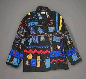 Chico's Artsy,Colorful,Wearable Art Jacket Women's Sz 3 US XL - Picture 1 of 6