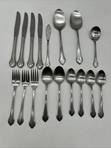 Rogers 1881 Oneida Ltd. Bittersweet Repose Edelstahl Besteck 17-teiliges Set - Bild 1 von 8