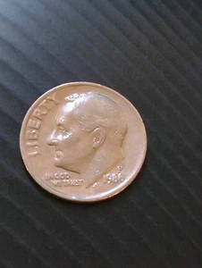 1986 P Roosevelt Dime. Circulated Ungraded. Reverse full Bands.Rim Error. Satin - Picture 1 of 3